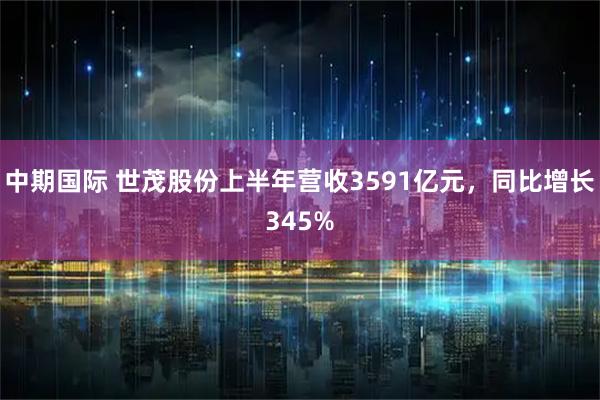 中期国际 世茂股份上半年营收3591亿元，同比增长345%